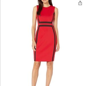 Calvin Klein sleeveless color block sheath dress